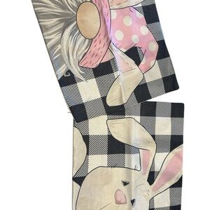 Pink and Black Checkered Bunny Pillow Covers
